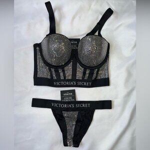 Victoria Secret X Balmain Fashion Show Swarovski Crystal Corset Bra & Panty Set